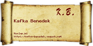 Kafka Benedek névjegykártya