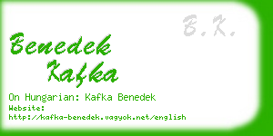 benedek kafka business card